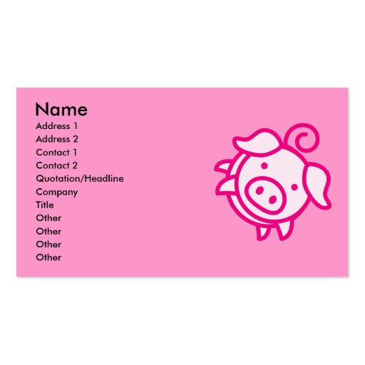 Piggy Business Cards (front side)
