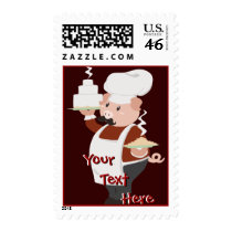 Piggy Chef Postage Stamps
