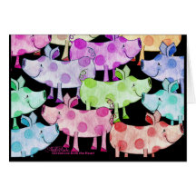 Piggy Collage Greeting Card
