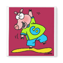 Piggy Dancing magnets by KatrinaArt Piggy Dancing magnets