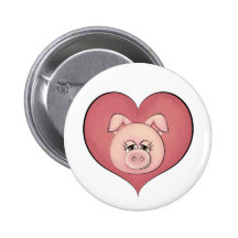 Piggy Face (temp) Pinback Button