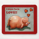 PIGGY IN LOVE mousepads by joyart PIGGY IN LOVE mousepads