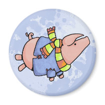 piggy in sweater 2 magnets