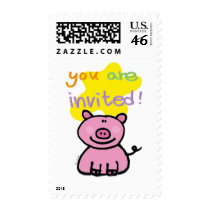 Piggy invitation postage