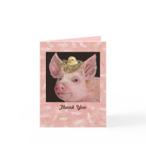 Piggy thank you notecard