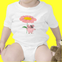 Piggy with a gift (girl) infant creeper t-shirts