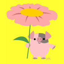 Piggy with a gift (pink) children T-shirt