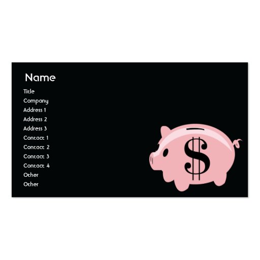 Piggybank - Business Business Card Template (front side)
