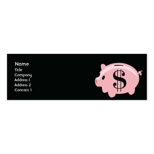 Piggybank - Skinny Business Card (front side)