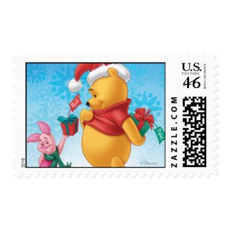 Piglet Gifting Pooh Postage Stamp