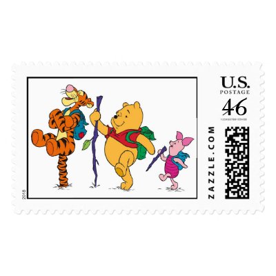 Piglet, Tigger, and Winnie the Pooh Hiking stamps