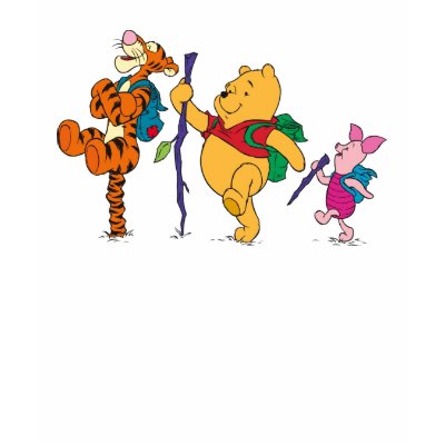 Piglet, Tigger, and Winnie the Pooh Hiking t-shirts