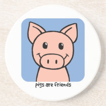 Pigs Are Friends Coaster
