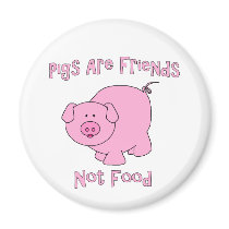 Pigs Are Friends, Not Food PETA Refrigerator Magnet