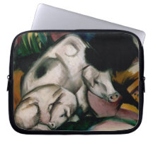 Pigs, c.1912 (oil on canvas) laptop computer sleeve