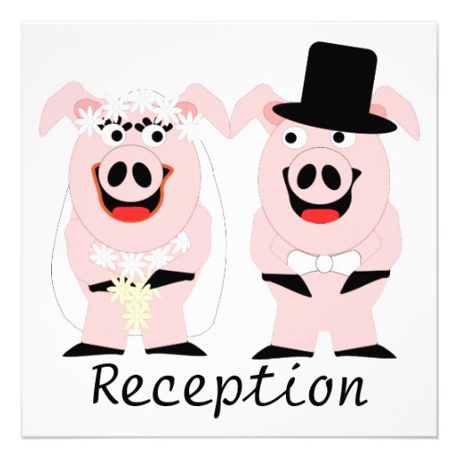 Pigs Evening Reception Custom Invitations