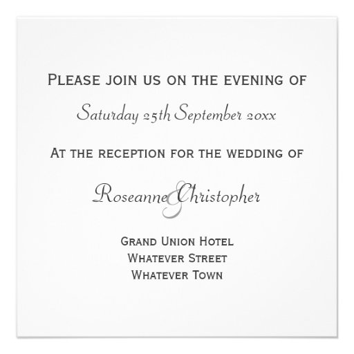 Pigs Evening Reception Custom Invitations