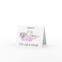 Pigs Fly Note Card