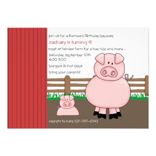 Pigs in the Pen Invitation