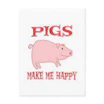 Pigs Make Me Happy postcards