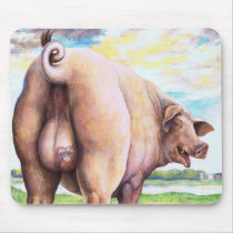 Pigs Rear With Rosie Mousepad