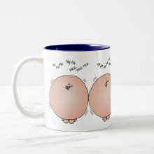 Pigs sad AND happy on other side! Mug - It's such a BOAR when you're not around! This sad little pig really misses his/her friend. The good news is that they are together on the other side of this mug!