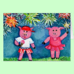 Pigs with Fireworks cards