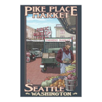 Pike Place Market - Seattle, WA Travel Poster posters