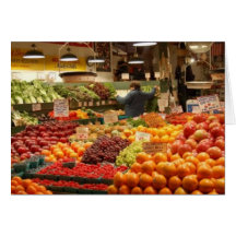 Pike Place Market, vibrant fruit Greeting Cards
