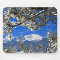 Pikes Peak Winter Snow Covered Fractal Art mousepads by KahunaLuna Pikes Peak Winter Snow Covered Fractal Art mousepads