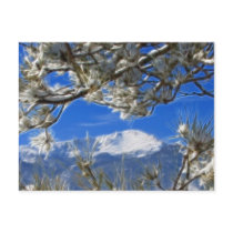 Pikes Peak Winter Snow Covered Fractal Art postcards by KahunaLuna Pikes Peak Winter Snow Covered Fractal Art postcards