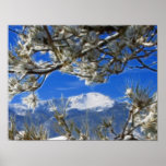 Pikes Peak Winter Snow Covered Fractal Art Print