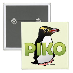 Piko, the Yellow-eyed Penguin Square Button