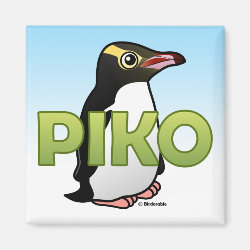 Piko, the Yellow-eyed Penguin Square Magnet