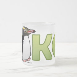 Piko, the Yellow-eyed Penguin Frosted Glass Mug