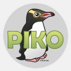 Piko, the Yellow-eyed Penguin Round Sticker