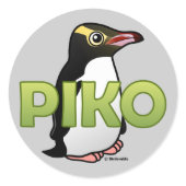 Piko, the Yellow-eyed Penguin Round Sticker