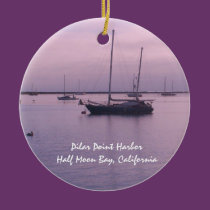 Pilar Point Harbor Half Moon Bay Ornament ornaments