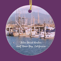 Pilar Point Harbor Half Moon Bay Ornament ornaments