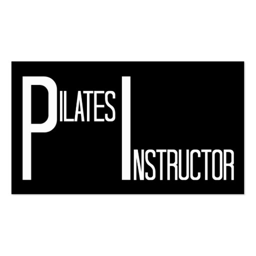 Pilates Instructor Black and White Business Cards (front side)