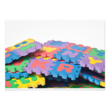 Pile of alphabet blocks personalized invitation