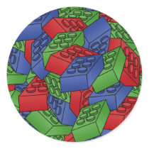 Pile of Building Blocks Round Stickers