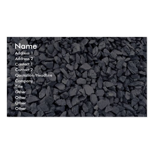 Pile of coal recently excavated from strip mine business card template