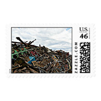 Pile of Metal Junk for Recycling Stamp