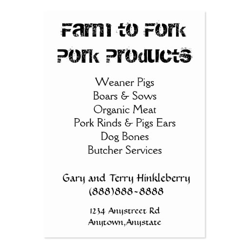 Pile of Piglets Pig Farm or Ranch Business Card (back side)