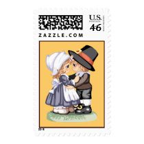Pilgrim Couple Stamp