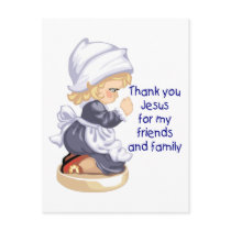 Pilgrim girl praying to Jesus Post Cards