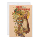 Pilgrim Girl Thanksgiving Party Invitation