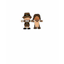 Pilgrim & Indian Holding Hands t-shirts