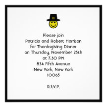 Pilgrim Smiley Personalized Announcements